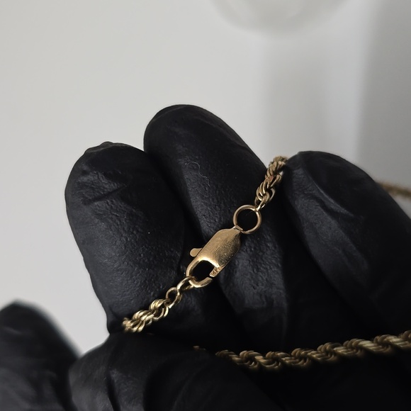 14K Gold Hammered Rope Chain Bracelet - Picture 7 of 9